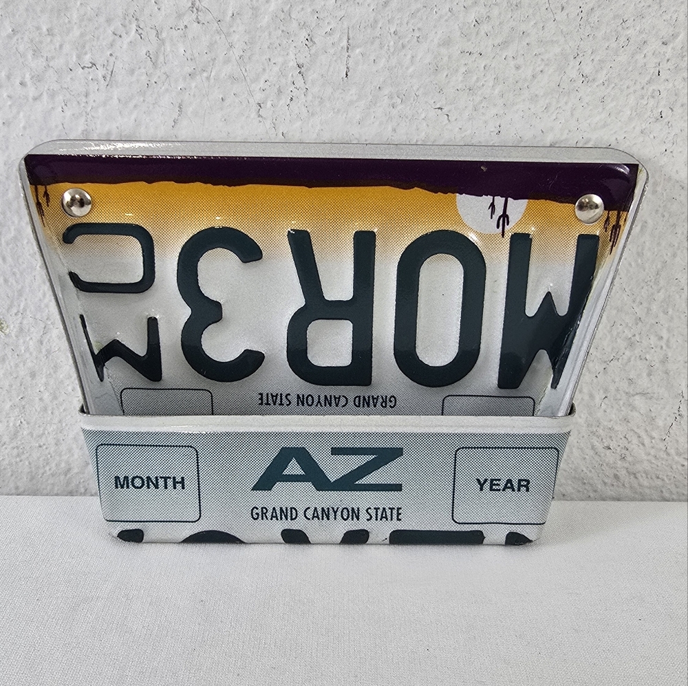 Handmade Unique Arizona License Plate Item Holder/Tray